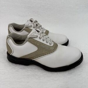 Footjoy GreenJoys Golf Shoes Soft Spikes Style 48401 Tan White Women's Size 6.5